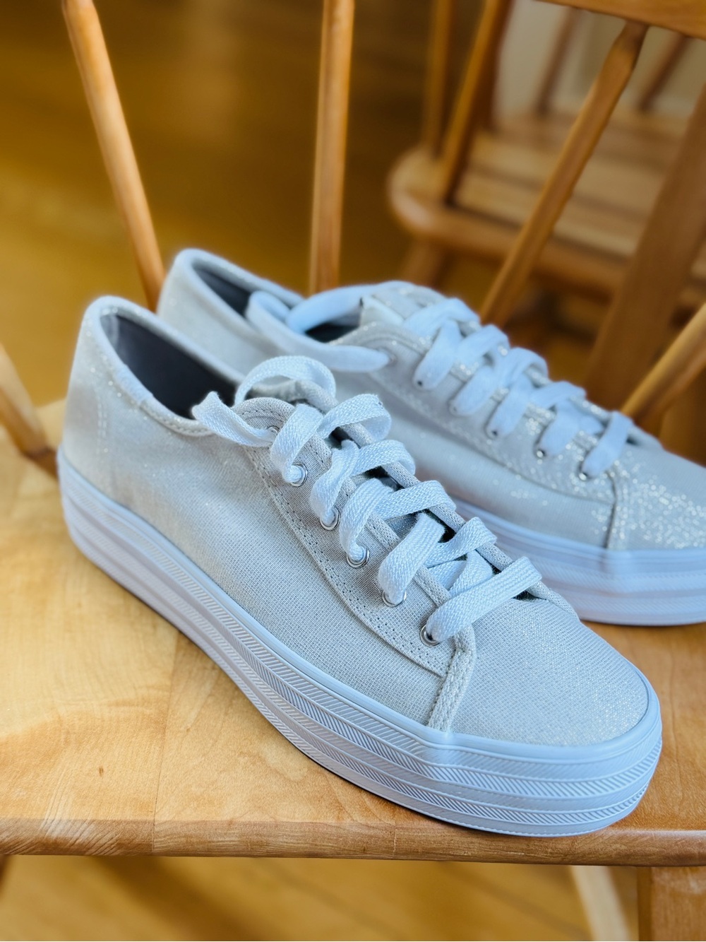 NEW Keds Women's Cream Platform Canvas Sneakers
